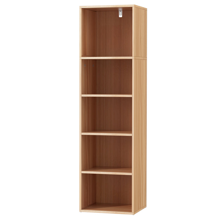 Artiss Bookshelf 5 Tiers MILO Pine Adjustable Removable Shelves