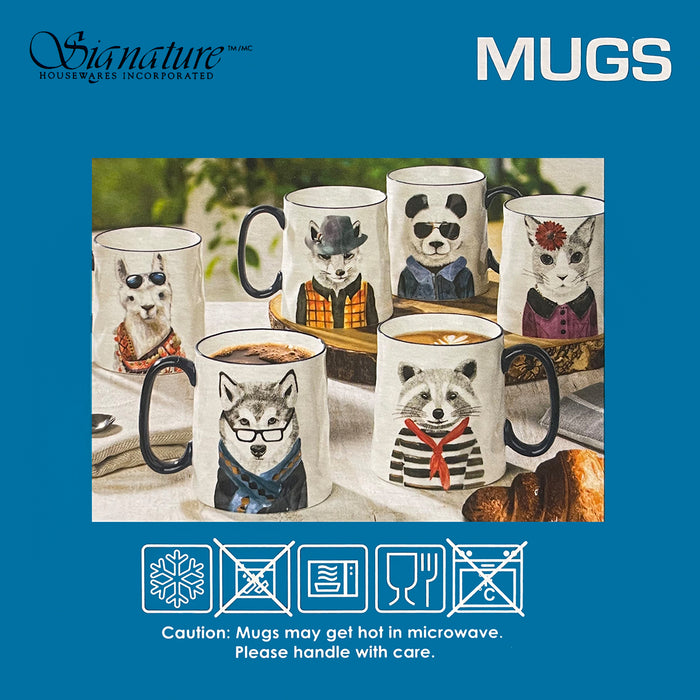 Signature 6 Pcs Stoneware Mugs Microwave Available 414ml / 14oz Hot or Cold Cups