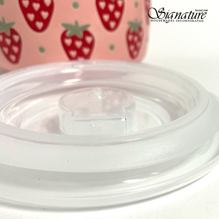 Signature BPA Free Ceramic Stoneware 6 Bowls With Lids 12 pcs Set 488ml