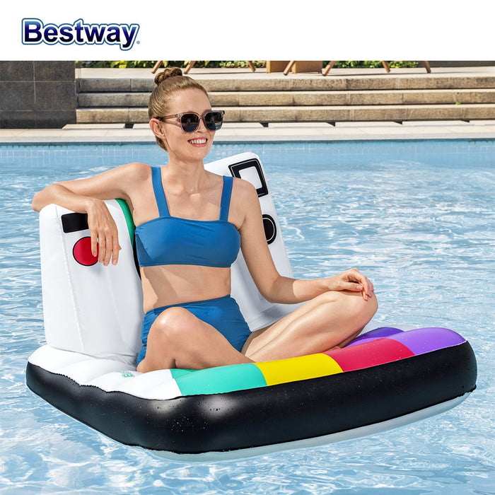 Bestway H2OGO Pose N Camera Float Lounge 127x127x102cm Swimming Pool Water