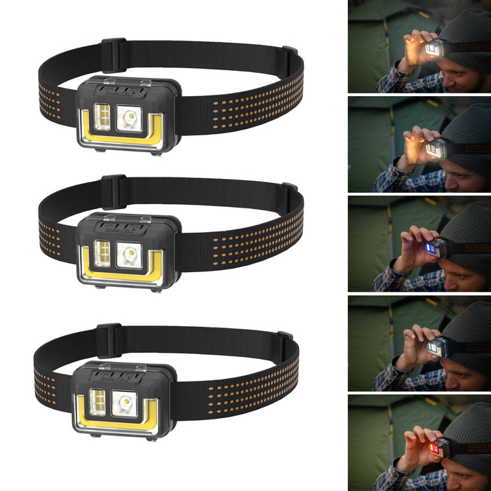 CHRISTMAS Sales & Deals 3x Duracell LED Headlamps With UV Beam 575 Lumens Weather Proof 6 Lighting Modes