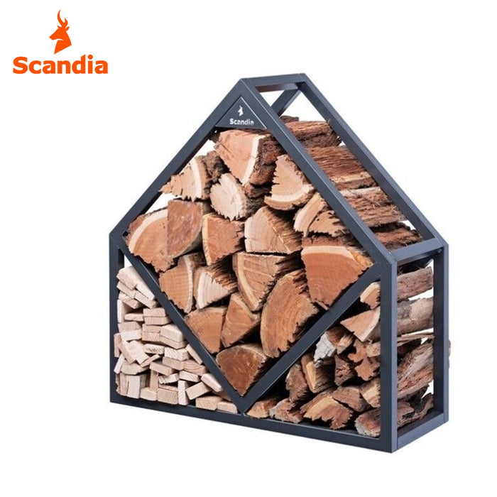 Scandia Wood Log Holder Storage In Box Geometric Fireplace GEO Storage AUSTOCK