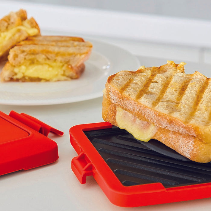 Microwave Toastie Crispy Toaster Toast Toasted Sandwich Press Maker (RED) AU STOCK