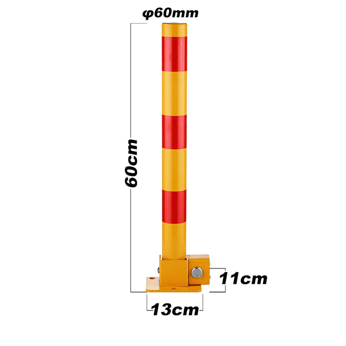 Red Parking Bollard locker Barrier Key Alike / Independent lock Fold Down Vehicle
