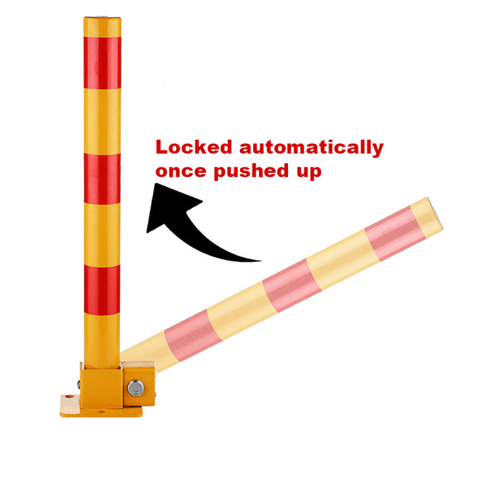 Red Parking Bollard locker Barrier Key Alike / Independent lock Fold Down Vehicle