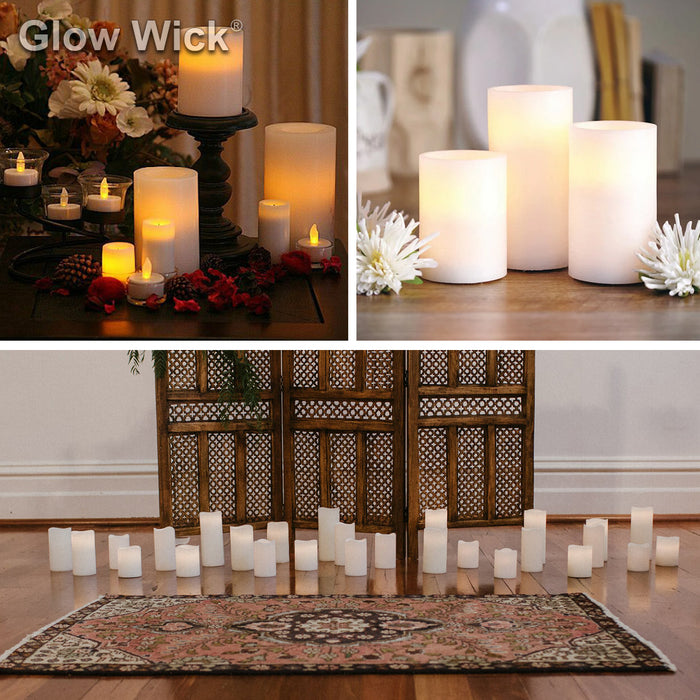 Glow Wick Colour Changing LED Candles 6Pcs 8 Colors With Remote Control 6Pcs Wax AUSTOCK