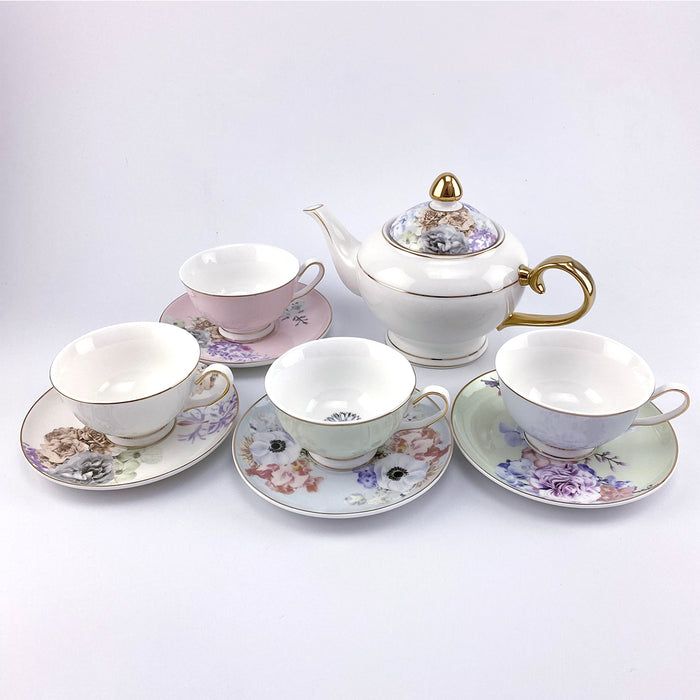 Luxury High 9 Piece Robert Gordon Garden Party Tea Set With Beautifully Gift Boxed