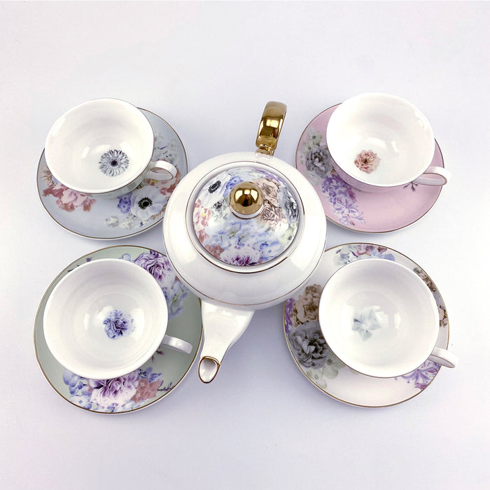 Luxury High 9 Piece Robert Gordon Garden Party Tea Set With Beautifully Gift Boxed