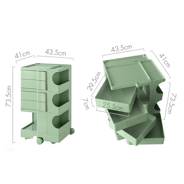 ArtissIn Storage Trolley Bedside Table 5 Tier Cart Boby Replica Green