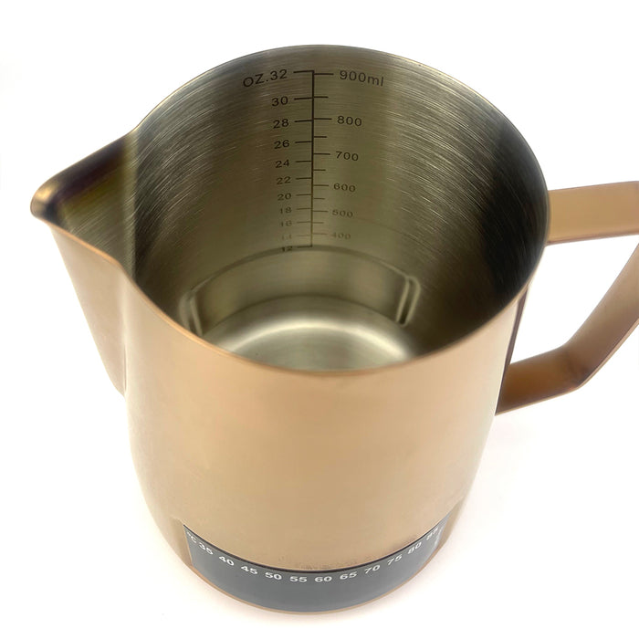 Latte Stainless Steel Pro Milk Frothing Pitcher Jug With Integrated Double side Large liquid crystal temperature display 4 Colors