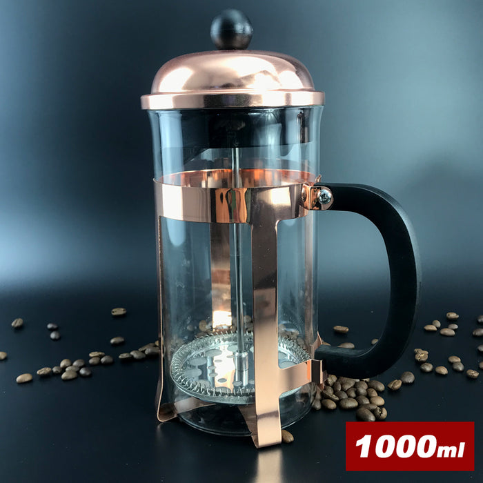 Copper Rose Golden French Press Coffee Plunger Glass Tea Maker 800/1000ml