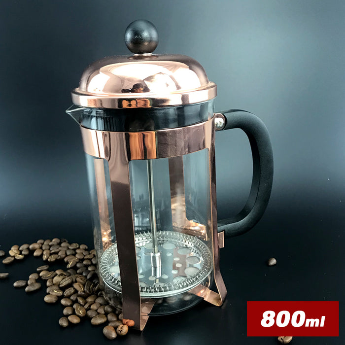 Copper Rose Golden French Press Coffee Plunger Glass Tea Maker 800/1000ml