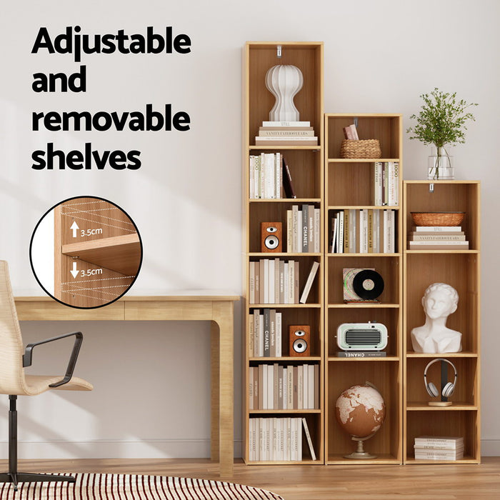 Artiss Bookshelf 5 Tiers MILO Pine Adjustable Removable Shelves