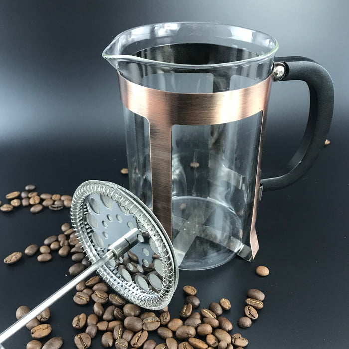 Vintage Cooper French Press Coffee Plunger Glass Tea Maker 600ml/800ml/1000ml
