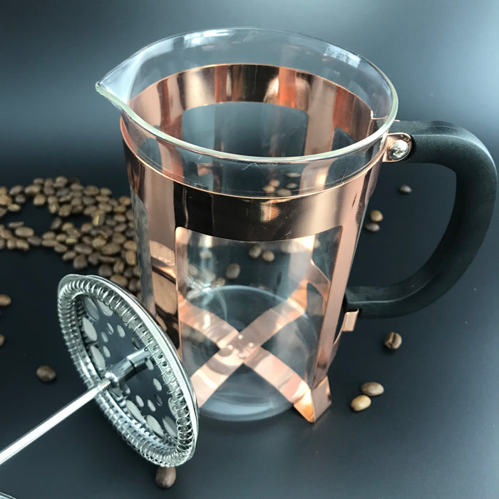 Copper Rose Golden French Press Coffee Plunger Glass Tea Maker 800/1000ml