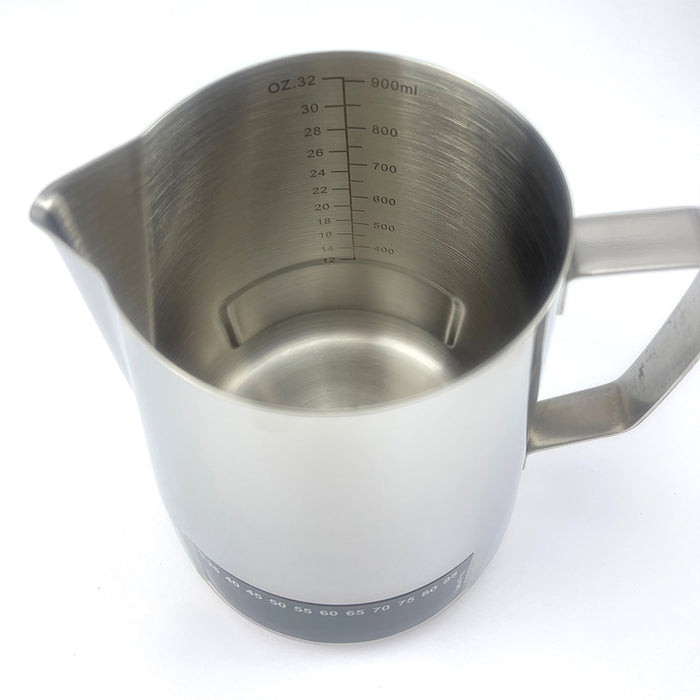 Latte Stainless Steel Pro Milk Frothing Pitcher Jug With Integrated Double side Large liquid crystal temperature display 4 Colors