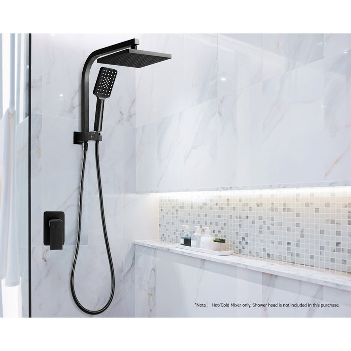 Cefito Shower Mixer Tap Wall Bath Taps Brass Hot Cold Basin Bathroom Black