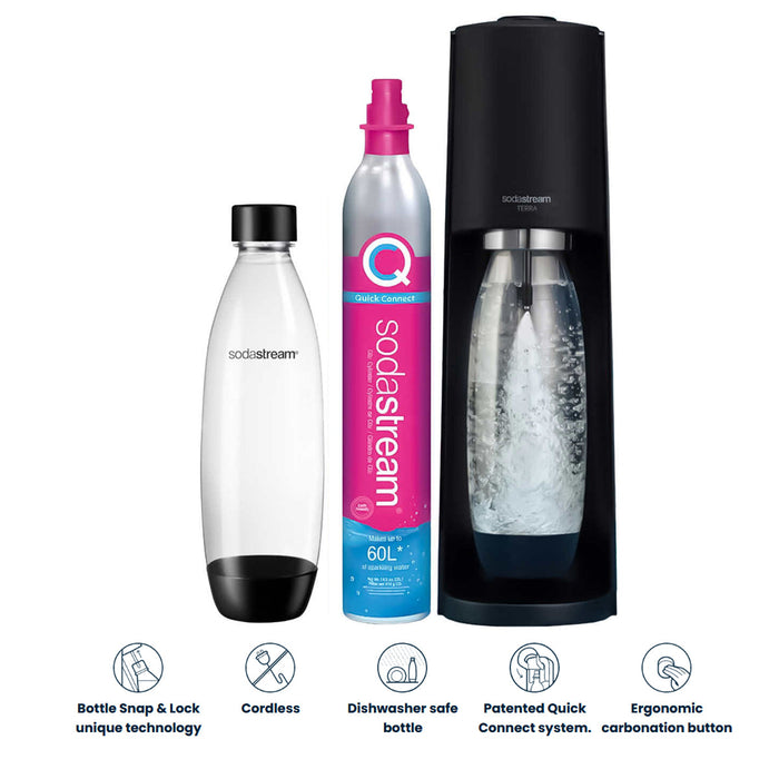 NEW Soda Stream Machine Terra SodaStream Spirit Sparkling Water Maker Quick Connect 2 Colors