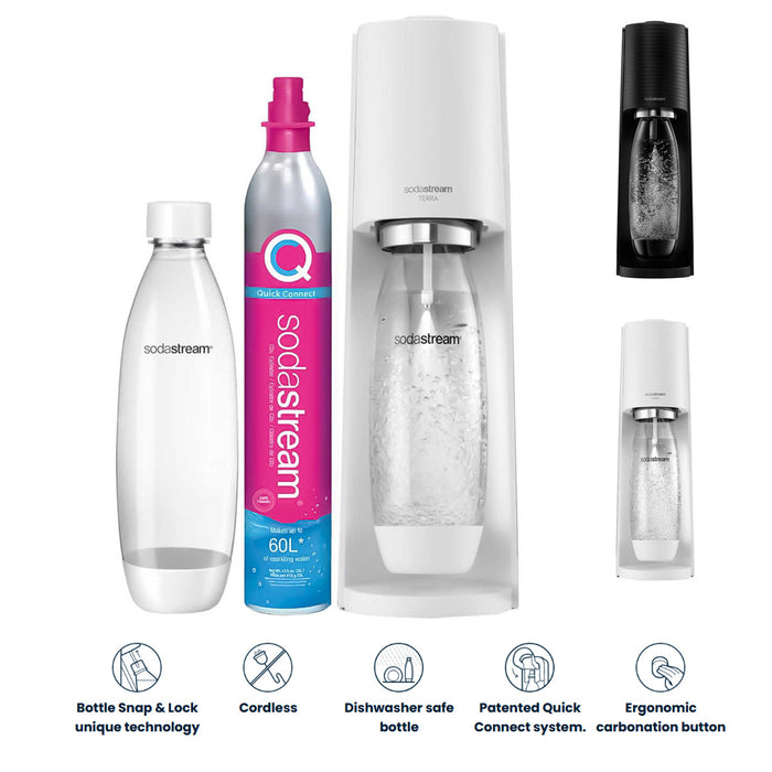 NEW Soda Stream Machine Terra SodaStream Spirit Sparkling Water Maker Quick Connect 2 Colors