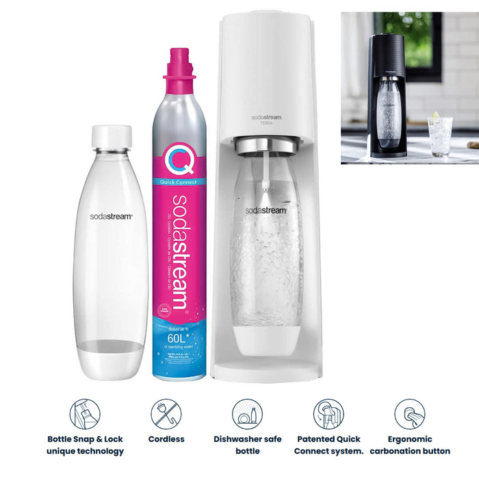NEW Soda Stream Machine Terra SodaStream Spirit Sparkling Water Maker Quick Connect 2 Colors