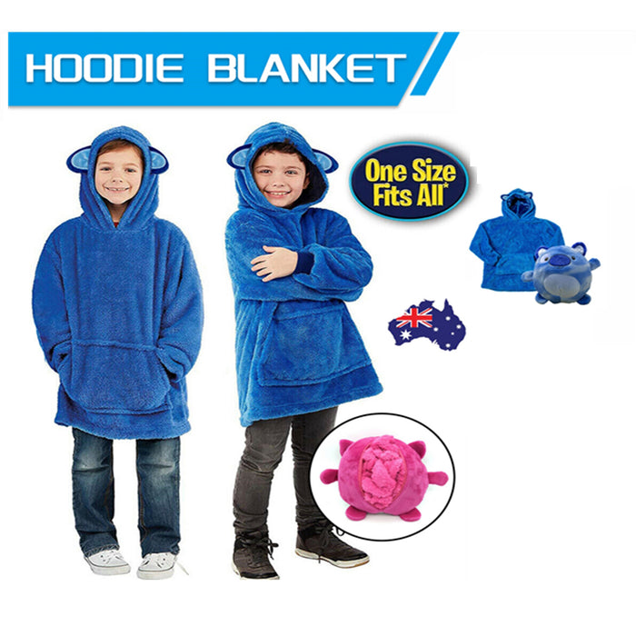 Kids Comfy Blanket Hoodie Ultra Plush Giant Sweatshirt Huggle Fleece Warm Hooded