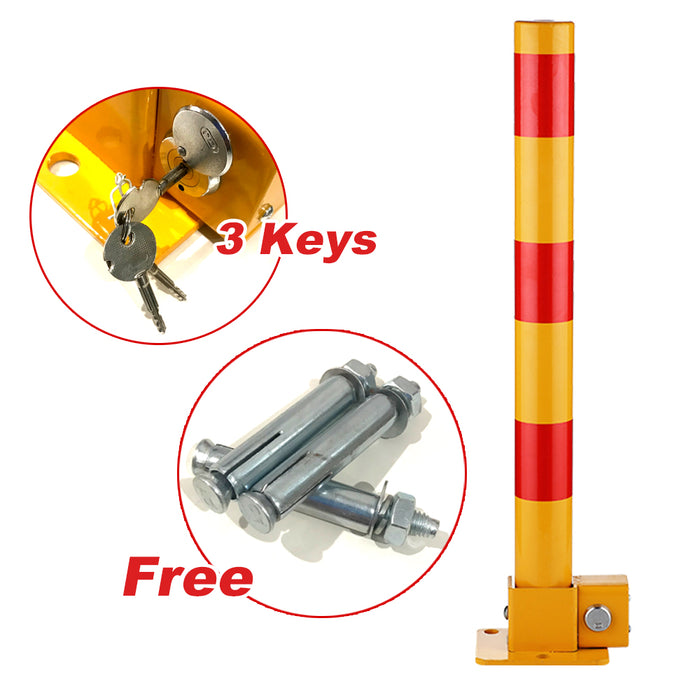 Red Parking Bollard locker Barrier Key Alike / Independent lock Fold Down Vehicle