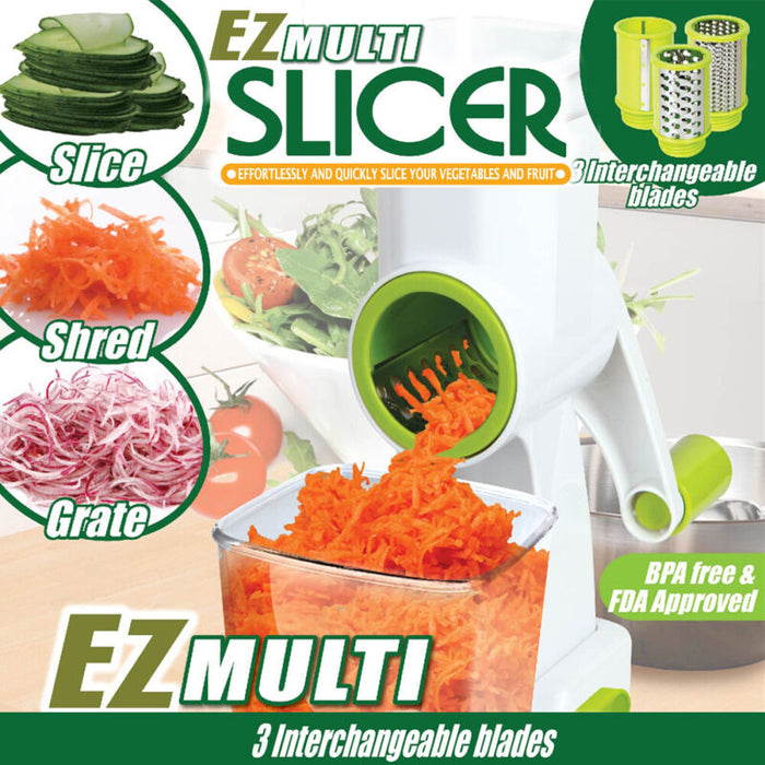 AU Slicer function Vegetable Food Manual Rotary Drum Grater Chopper EZ Multi