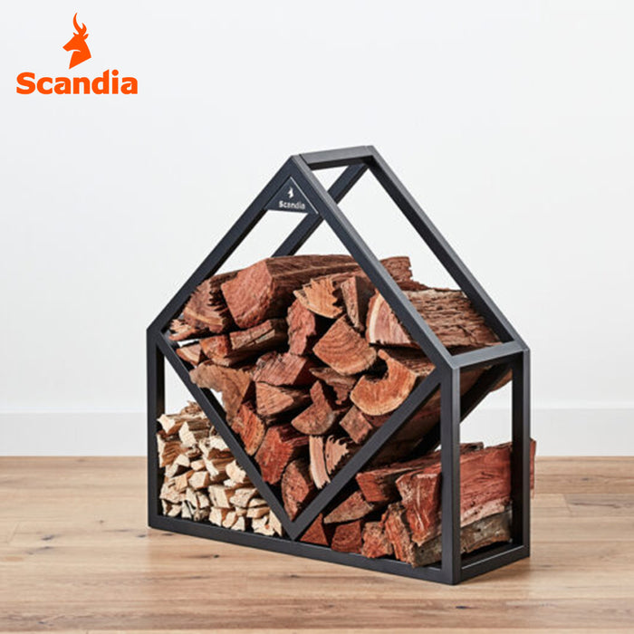 Scandia Wood Log Holder Storage In Box Geometric Fireplace GEO Storage AUSTOCK