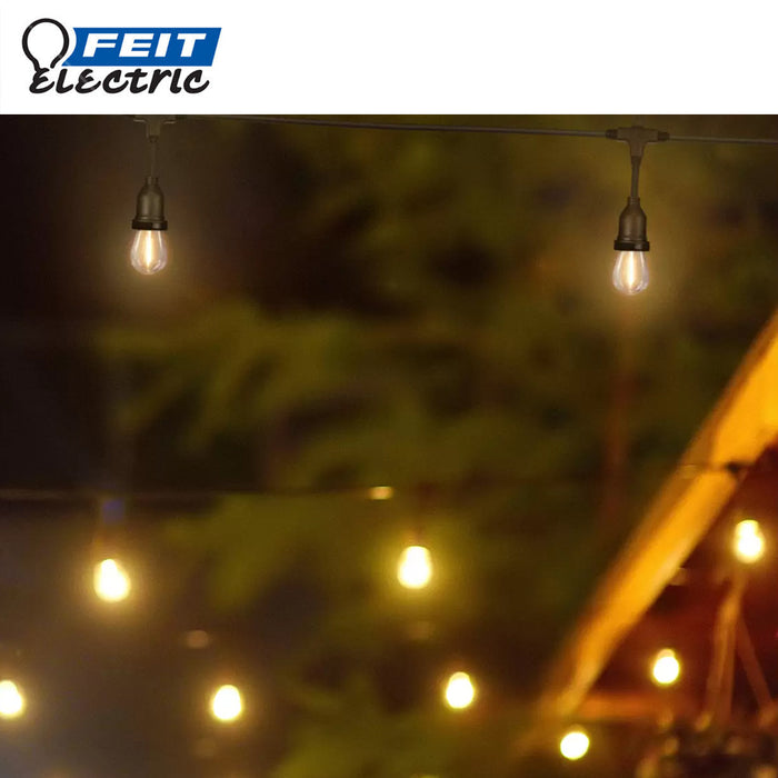Feit 14.6m/48ft Filament String Lights Set 24 LED Bulb+2 Spare Outdoor Or Indoor