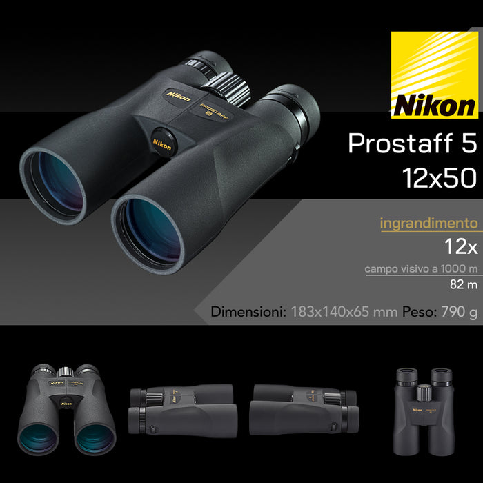 Nikon Prostaff 5 Binoculars 12x50mm 4.7° more natural clearer view Black AU STOCK
