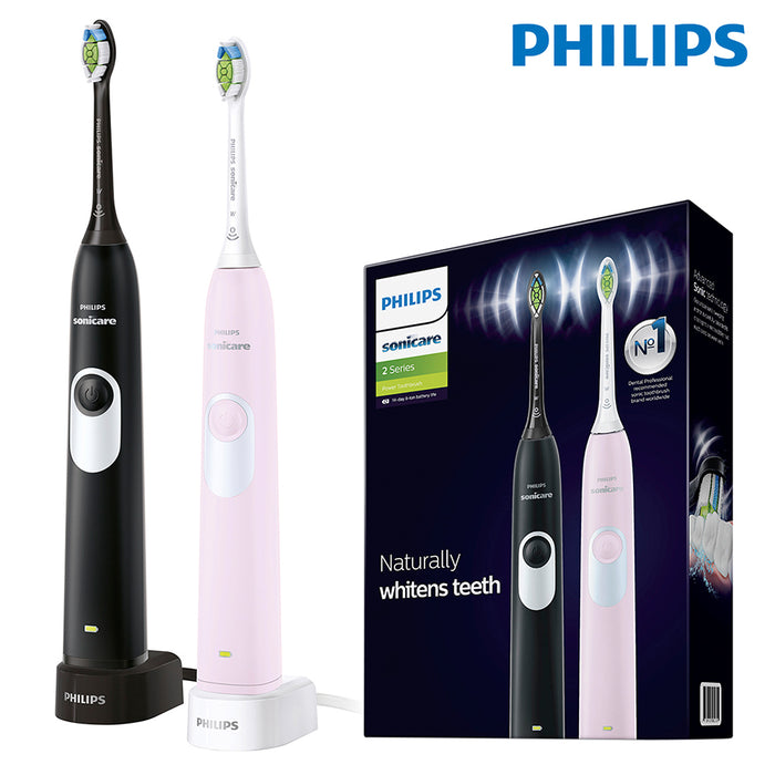 Philips Sonicare 2 Series Rechargeable Electric Toothbrush Pink+Black 2 Packs Set HX6232/74