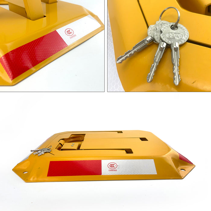 Rectangle Fold Down Vehicle Parking Lock - Heavy-Duty Safety Barrier locker Car Parking Lock Vehicle Security