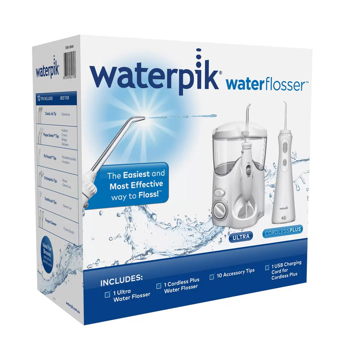 Waterpik Ultra & Cordless Plus Waterflosser Pack With 10 Accessory tips