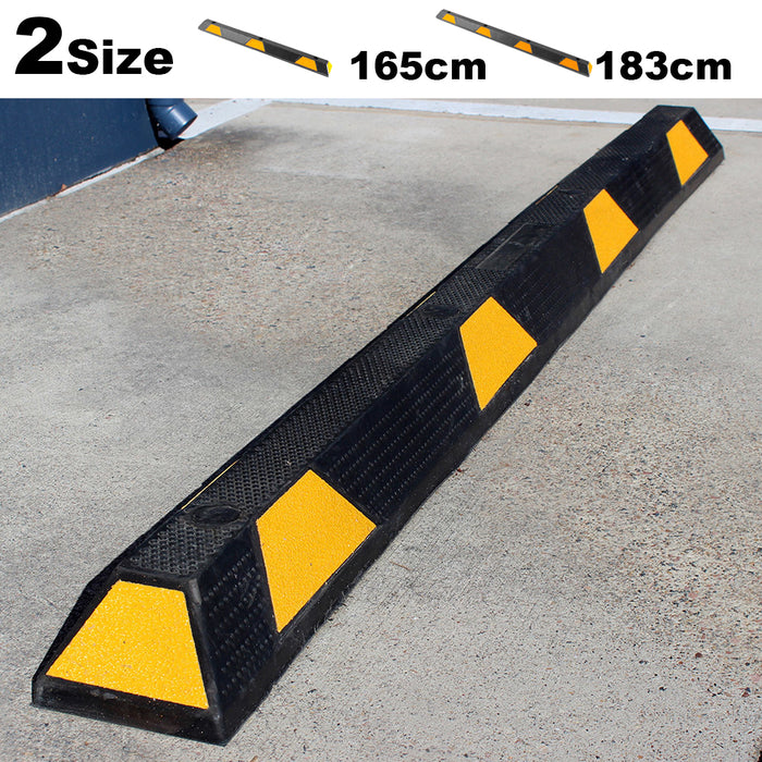 Rubber Wheel Stops Parking Guide Blocks 165/183cm  Wheel Driveway Stopper AU