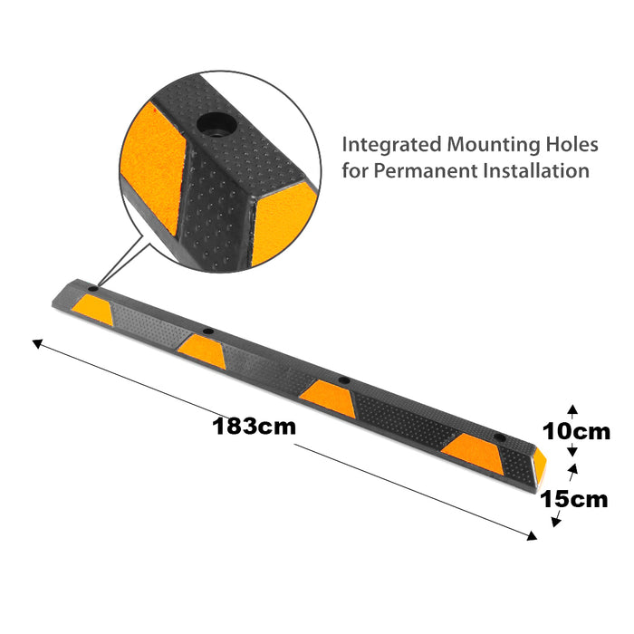 Rubber Wheel Stops Parking Guide Blocks 165/183cm  Wheel Driveway Stopper AU