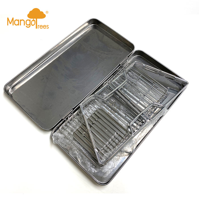 Stainless Steel Foldable Charcoal BBQ Grill Lightweight Camping Portable