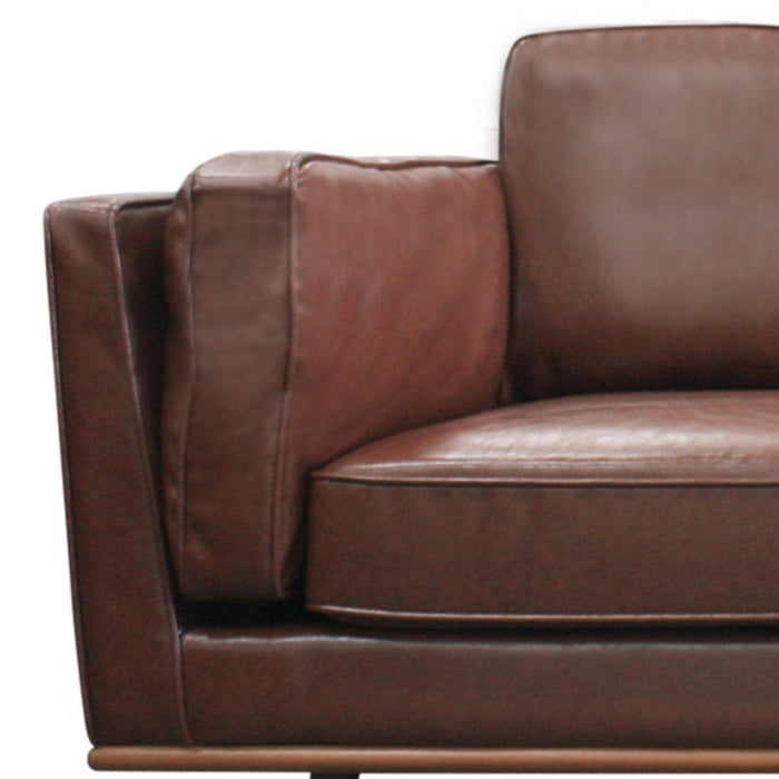2 Seater Faux Leather Sofa Brown Modern Lounge Set for Living Room Couch with Wooden Frame high quality