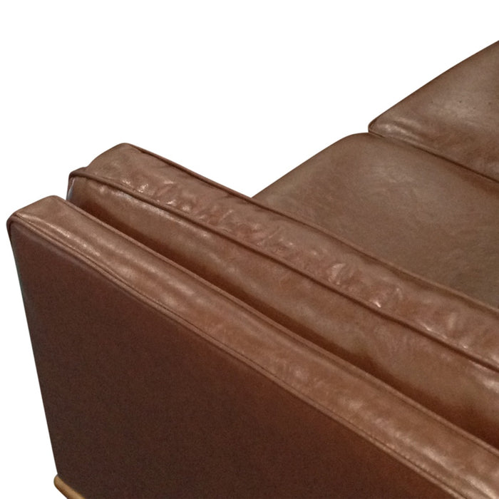 2 Seater Faux Leather Sofa Brown Modern Lounge Set for Living Room Couch with Wooden Frame high quality