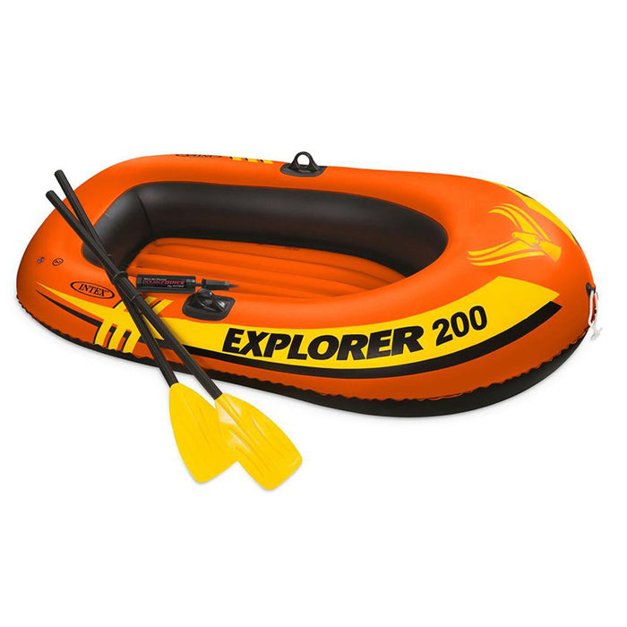 INTEX Explorer 2-Person Inflatable Boat Set & French Oars Mini Air Pump