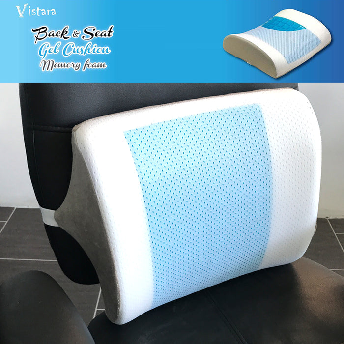 Memory Foam  Back Support Back And Seat Cooling Gel Cushion Car Seat