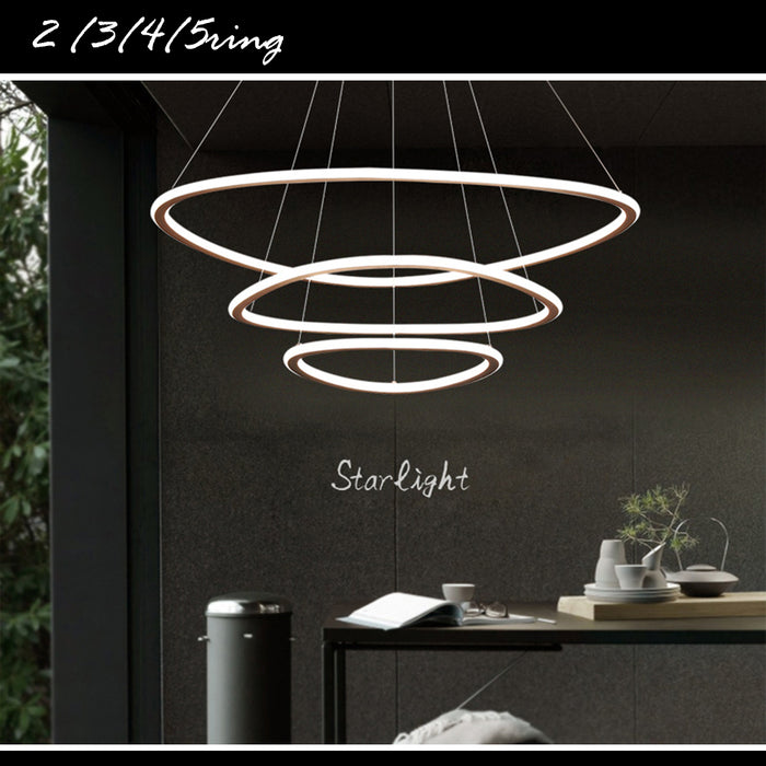Pendant Chandeliers LED Art Ceiling Round Rings Fixture Living Home Bedroom AU STOCK