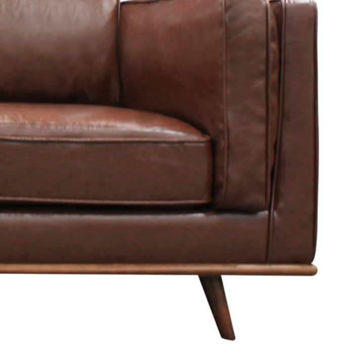 2 Seater Faux Leather Sofa Brown Modern Lounge Set for Living Room Couch with Wooden Frame high quality