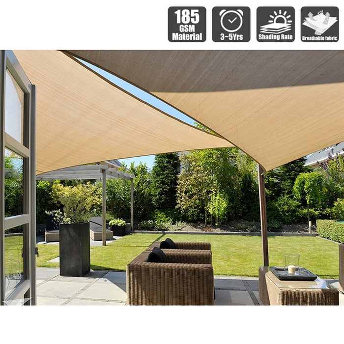 Waterproof Triangular Shade Sail Cloth Shadecloth Beige Sun Canopy 3x3x3m