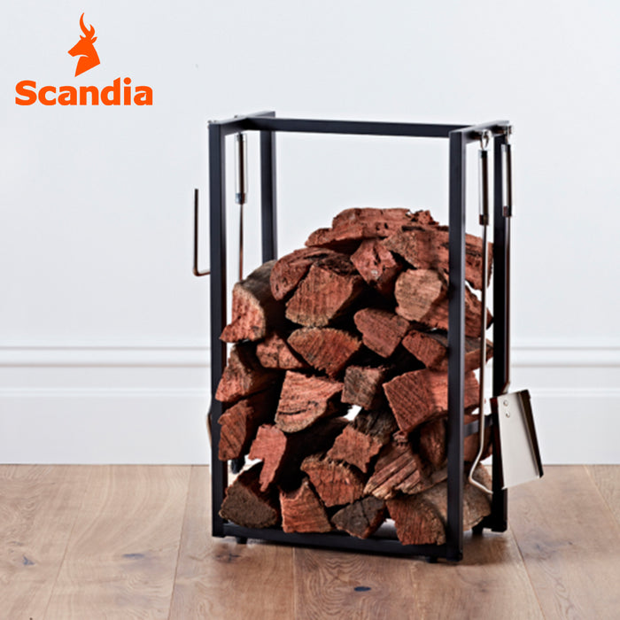 Scandia Alpine Firetool Set & Storage Stainless steel Poker Tongs Shovel Scraper