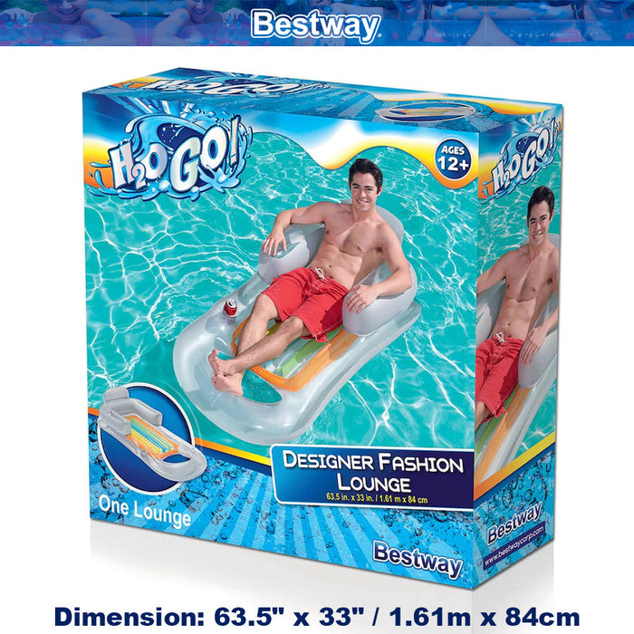 BESTWAY H2OGO Inflatable Float Swimming Pool Bed Seat Chair Lounge Beach Floats