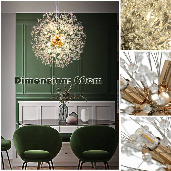 60cm Stainless Steel Frame Firefly Chandelier Dandelion Ceiling Pendant Light