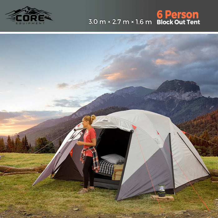 CORE 6 Person Block Out Tent Blocks Sunlight Good Sleep 3x2.7x1.6m