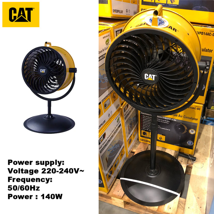 Caterpillar Workshop Fan High Velocity Pedestal Drum Air Circulator Cat