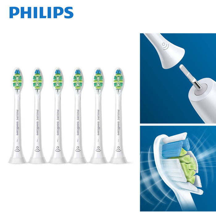 White 6pack Philips Genuine Electric Sonicare Toothbrush Heads Replacement