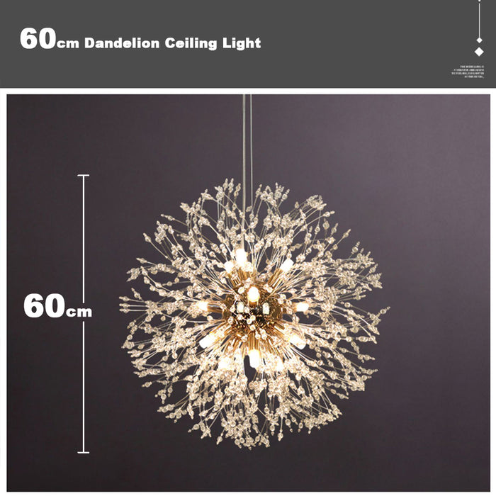 60cm Stainless Steel Frame Firefly Chandelier Dandelion Ceiling Pendant Light